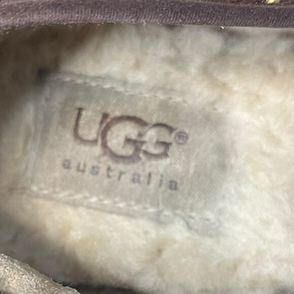 UGG AUSTRALIA Chocolate Suede Gold Studded Accents Ballet Flats Women’s Size 8 - Picture 7 of 8